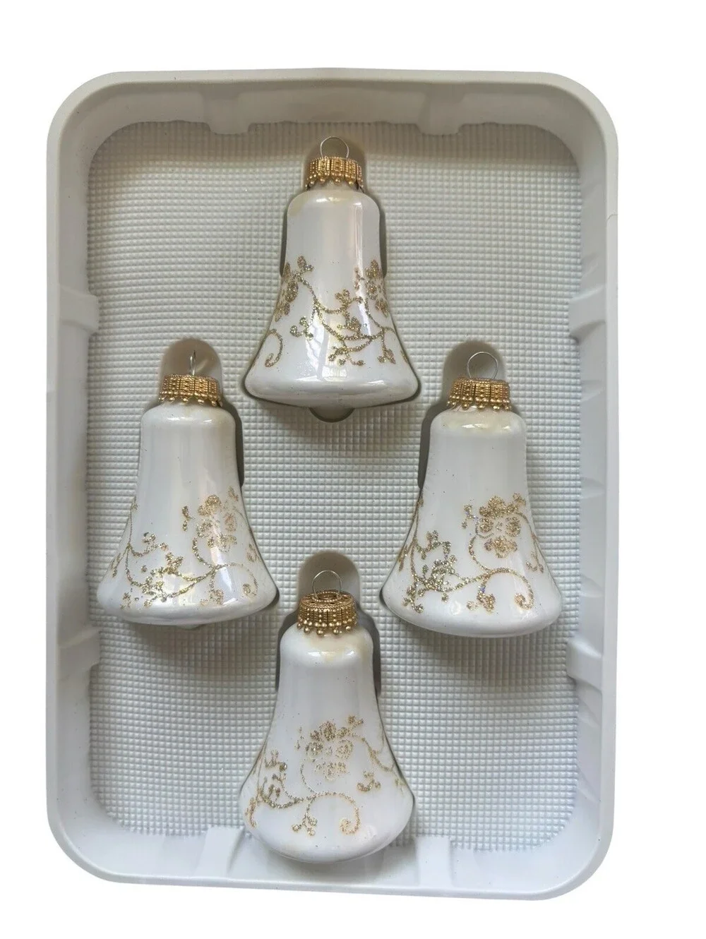Vintage Christmas by Krebs Ornaments Hand Decorated Glass With Crowns
